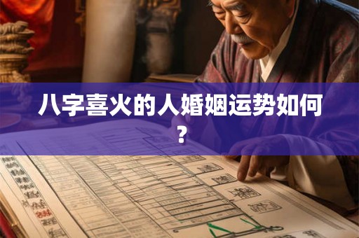 八字喜火的人婚姻运势如何？