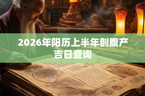 2026年阳历上半年剖腹产吉日查询