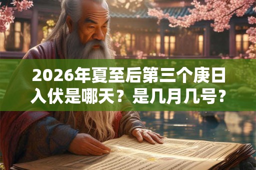 2026年夏至后第三个庚日入伏是哪天？是几月几号？