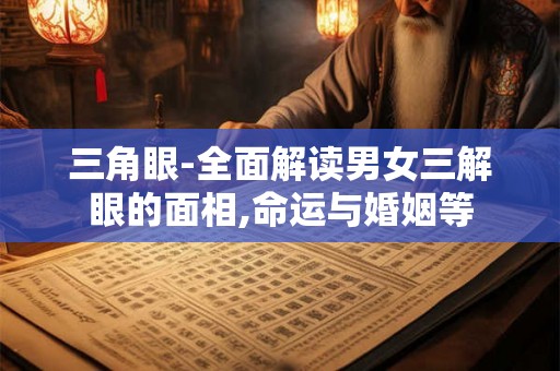三角眼-全面解读男女三解眼的面相,命运与婚姻等 三角眼-全面解读男女三解眼的面相,命运与婚姻等