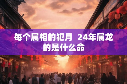 每个属相的犯月 24年属龙的是什么命 每个属相的犯月 24年属龙的是什么命