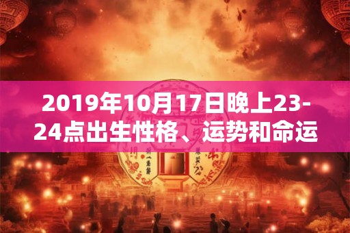 2019年10月17日晚上23-24点出生性格、运势和命运