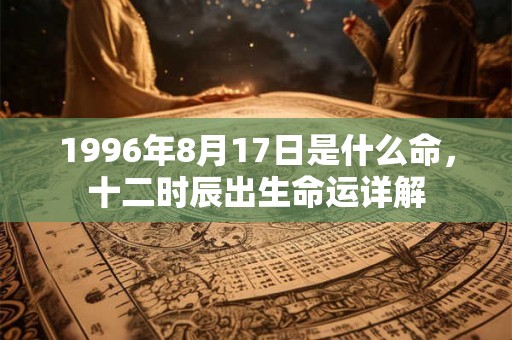 1996年8月17日是什么命，十二时辰出生命运详解