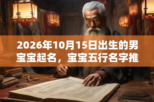 2026年10月15日出生的男宝宝起名，宝宝五行名字推荐