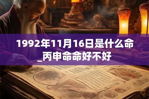 1992年11月16日是什么命_丙申命命好不好 1992年11月16日是什么命_丙申命命好不好