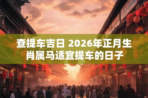 查提车吉日 2026年正月生肖属马适宜提车的日子