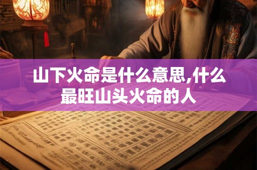 山下火命是什么意思,什么最旺山头火命的人