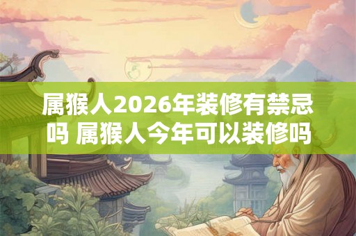 属猴人2026年装修有禁忌吗 属猴人今年可以装修吗 属猴人2026年装修有禁忌吗 属猴人今年可以装修吗