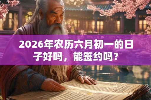 2026年农历六月初一的日子好吗，能签约吗？