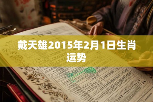 戴天雄2015年2月1日生肖运势 戴天雄2015年2月1日生肖运势