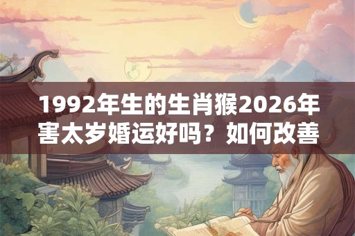 1992年生的生肖猴2026年害太岁婚运好吗？如何改善？