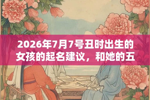 2026年7月7号丑时出生的女孩的起名建议，和她的五行八字
