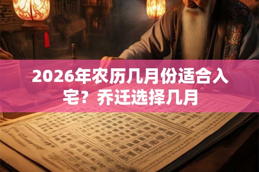 2026年农历几月份适合入宅？乔迁选择几月