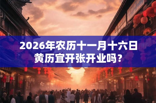 2026年农历十一月十六日黄历宜开张开业吗？