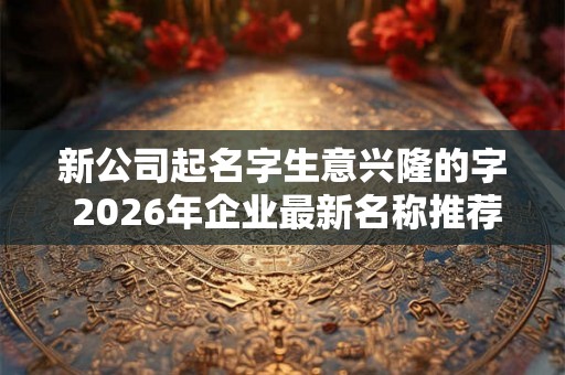 新公司起名字生意兴隆的字 2026年企业最新名称推荐