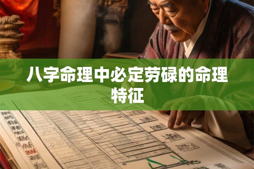 八字命理中必定劳碌的命理特征 八字命理中必定劳碌的命理特征