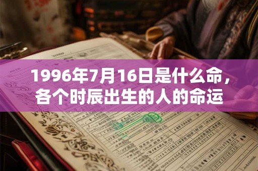 1996年7月16日是什么命，各个时辰出生的人的命运