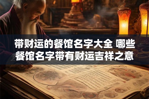 带财运的餐馆名字大全 哪些餐馆名字带有财运吉祥之意