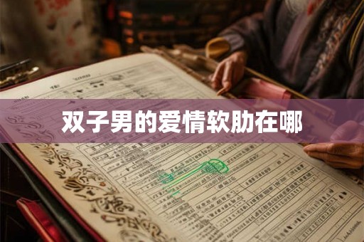 双子男的爱情软肋在哪 双子男的爱情软肋在哪