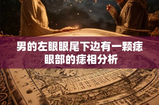 男的左眼眼尾下边有一颗痣 眼部的痣相分析