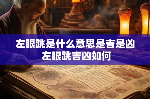 左眼跳是什么意思是吉是凶 左眼跳吉凶如何