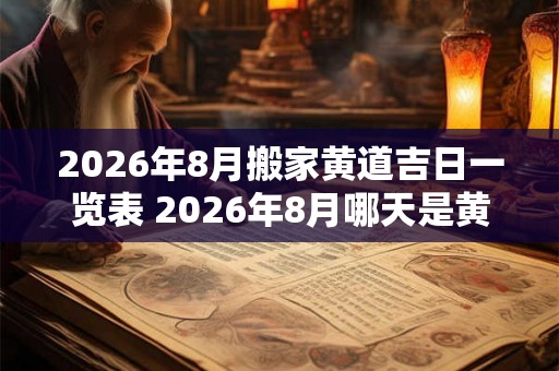 2026年8月搬家黄道吉日一览表 2026年8月哪天是黄道吉日搬家 2026年8月搬家黄道吉日一览表 2026年8月哪天是黄道吉日搬家