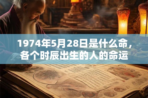1974年5月28日是什么命，各个时辰出生的人的命运