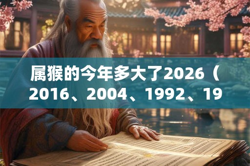 属猴的今年多大了2026(2016、2004、1992、1980、1968) 属猴的今年多大了2026(2016、2004、1992、1980、1968)