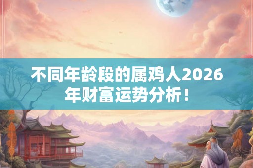 不同年龄段的属鸡人2026年财富运势分析! 不同年龄段的属鸡人2026年财富运势分析!