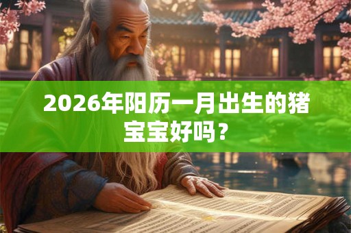 2026年阳历一月出生的猪宝宝好吗？