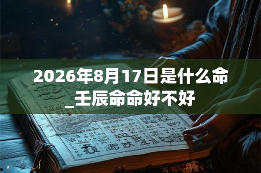 2026年8月17日是什么命_壬辰命命好不好 2026年8月17日是什么命_壬辰命命好不好