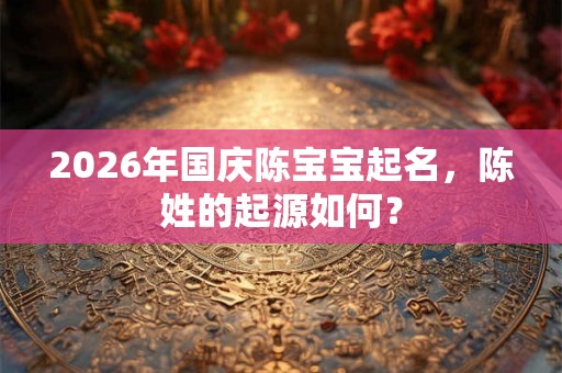 2026年国庆陈宝宝起名，陈姓的起源如何？