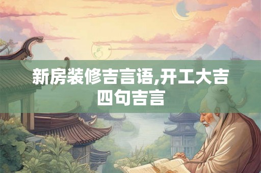新房装修吉言语,开工大吉四句吉言