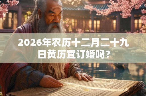 2026年农历十二月二十九日黄历宜订婚吗？