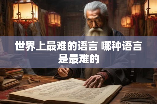 世界上最难的语言 哪种语言是最难的