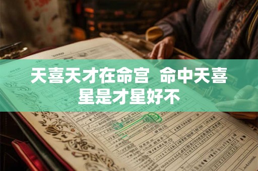 天喜天才在命宫  命中天喜星是才星好不