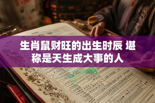 生肖鼠财旺的出生时辰 堪称是天生成大事的人