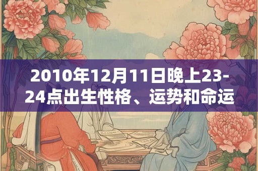2010年12月11日晚上23-24点出生性格、运势和命运 2010年12月11日晚上23-24点出生性格、运势和命运