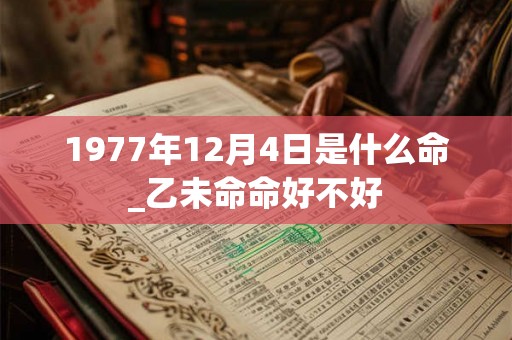 1977年12月4日是什么命_乙未命命好不好