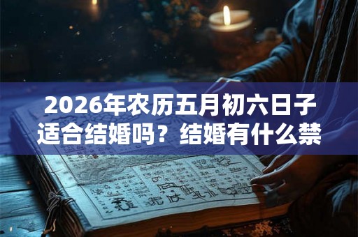 2026年农历五月初六日子适合结婚吗？结婚有什么禁忌？