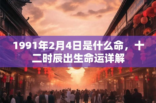 1991年2月4日是什么命，十二时辰出生命运详解