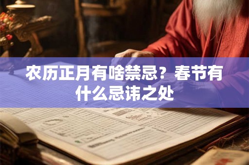 农历正月有啥禁忌？春节有什么忌讳之处