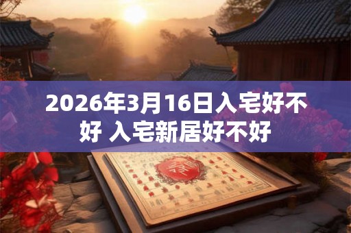 2026年3月16日入宅好不好 入宅新居好不好
