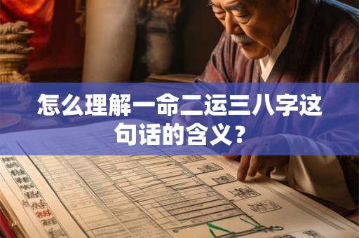 怎么理解一命二运三八字这句话的含义？
