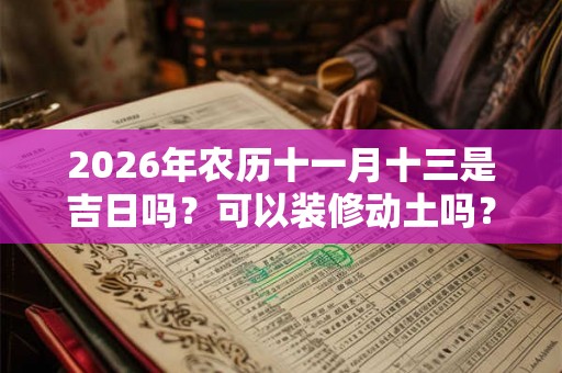 2026年农历十一月十三是吉日吗?可以装修动土吗? 2026年农历十一月十三是吉日吗?可以装修动土吗?