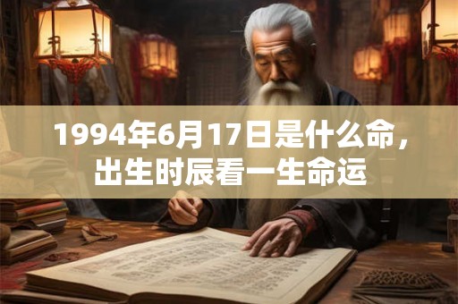 1994年6月17日是什么命,出生时辰看一生命运 1994年6月17日是什么命,出生时辰看一生命运