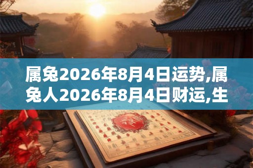 属兔2026年8月4日运势,属兔人2026年8月4日财运,生肖兔2026年8月4日运势 属兔2026年8月4日运势,属兔人2026年8月4日财运,生肖兔2026年8月4日运势