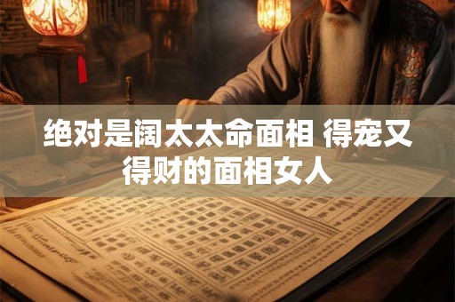 绝对是阔太太命面相 得宠又得财的面相女人