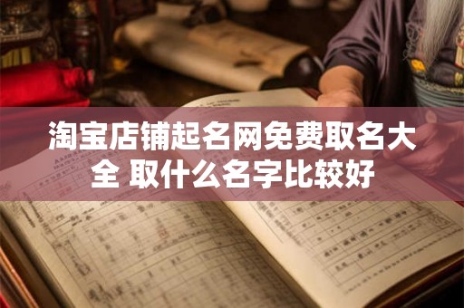淘宝店铺起名网免费取名大全 取什么名字比较好