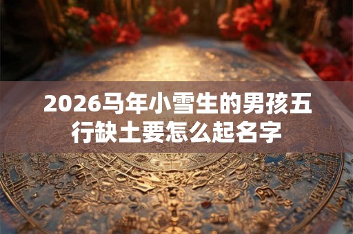 2026马年小雪生的男孩五行缺土要怎么起名字